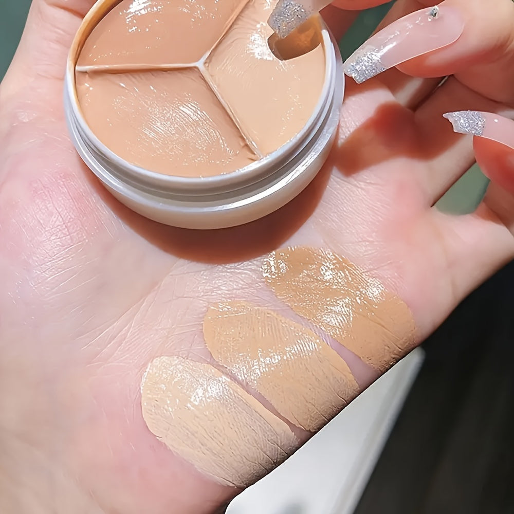 Waterproof Concealer Covers Acne Marks Dark Circles Longlasting Foundation Cream Gentle  Flawless 3Color Concealer Palette Cream Cosmetics Contain Plant Squalane