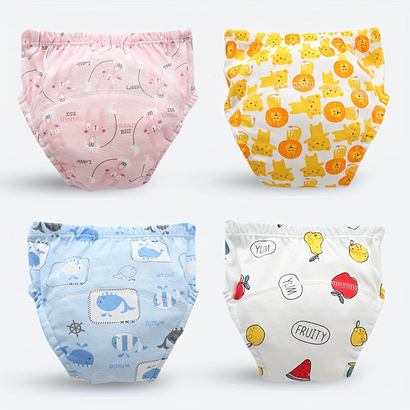 3pcs Pattern Potty Training Pants 6layer Breathable Cotton Gauze Four Seasons Baby Cloth Diapers Childrens Diaper Pants Washable Diaper Pants