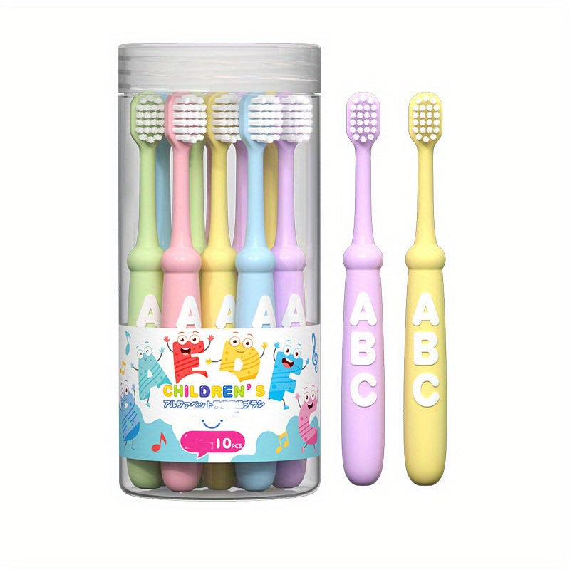 10pcs Soft Fiber Kids Toothbrushes  Aseptic High Density NonBreaking with Gum Guard  Ideal for Baby  Toddler Oral Care