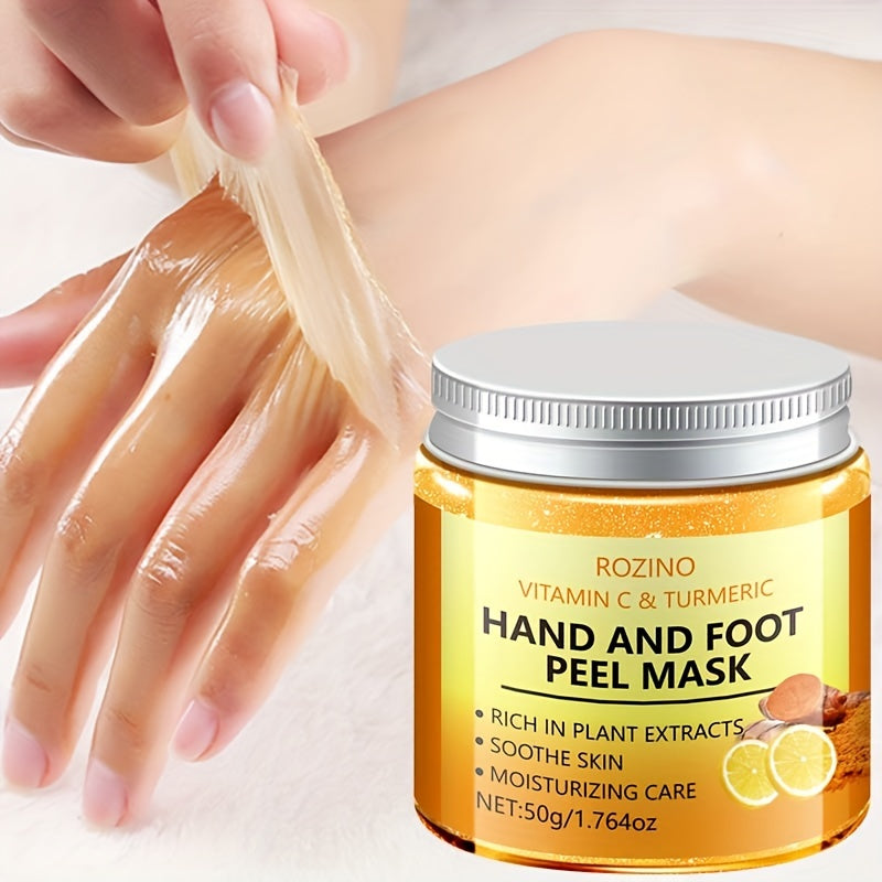 ROZINO Vitamin C  Turmeric Hand and Foot Peel Mask  1764oz Deep Moisturizing for Dry Skin FragranceFree Hypoallergenic