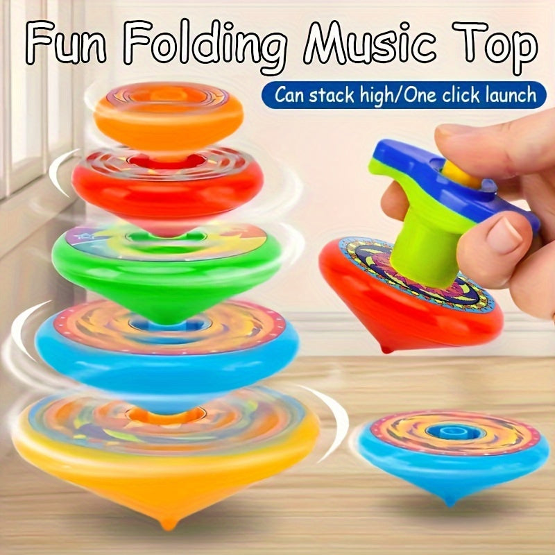 5pcs MultiLayer Spinning Tops  Colorful Stackable  Durable Plastic Toys for Youngsters Fun and Battle Games