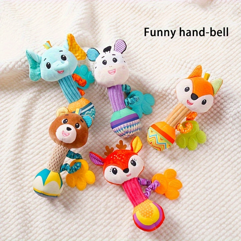 Cuddly Grasping Stick Plush Doll Toy  Soothing Puzzle Bed Companion with Shake Bell and Hand Shake Bell Features  Perfect for Sensory Play and Calming Fidgets