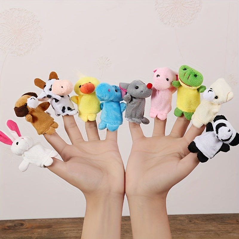 10pcs Whimsical Mini Animal Finger Puppets Set  Educational Cartoon Character Toys for Family Story Time Party Favors Playtime Schools and Holiday Gifts  Perfect for Easter Halloween and Christmas Celebrations