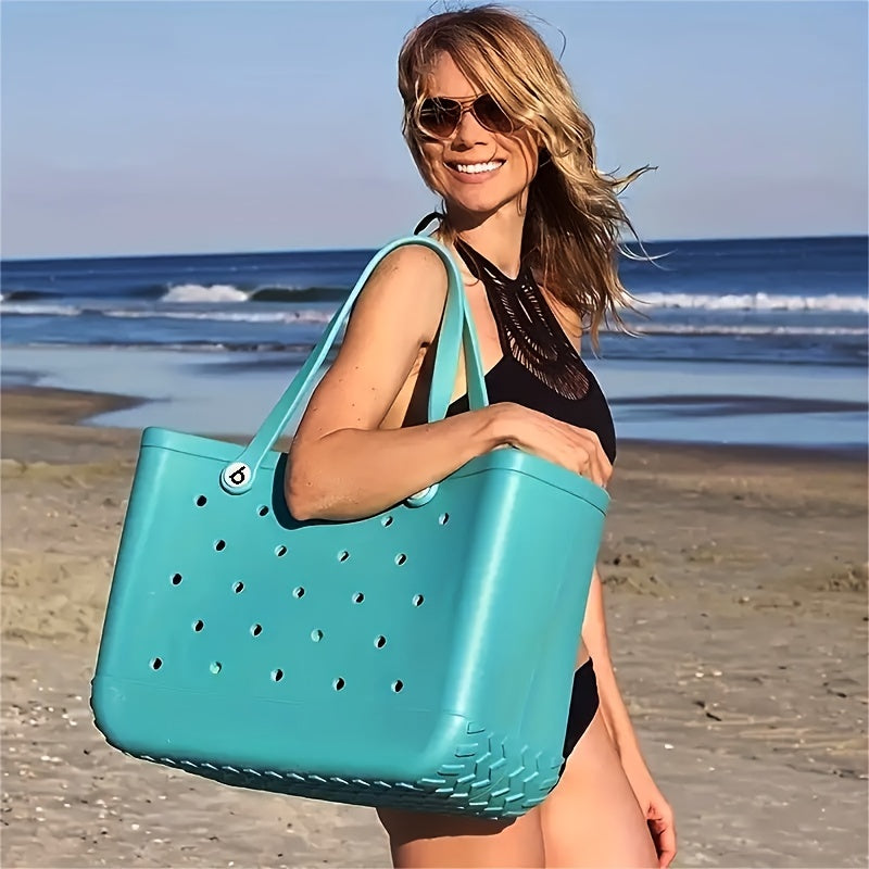 Brighten Up Your Beach Day With This Colorful EVA Hollow Out Beach Storage Handbag