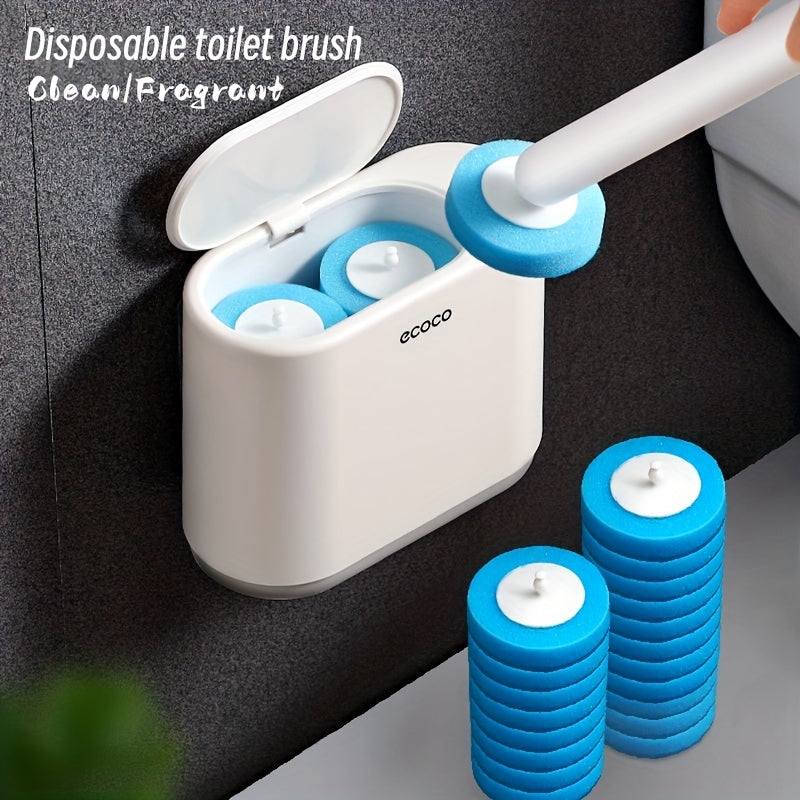 1 Complete Set Of Toilet Cleaning Tools Including A Long Handle Storage Basket And 16 Replaceable Toilet Brush Heads  You Can Also Purchase 48 Replacement Brush Heads A Simple And Efficient Bathroom Cleaning System And Bathroom Tools